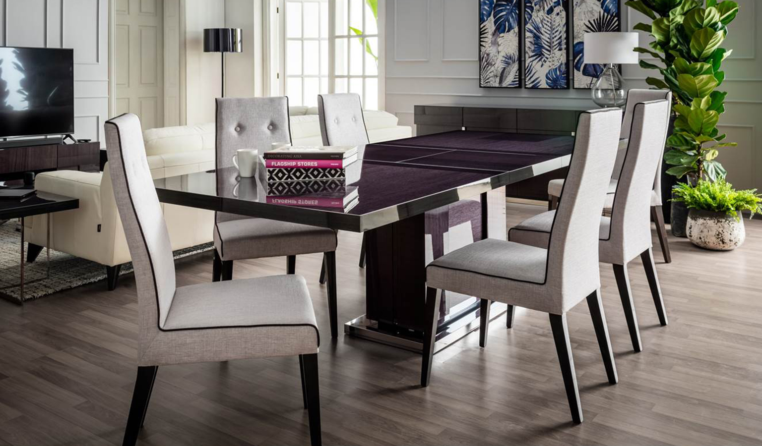 Monte Carlo Italian High Gloss Extendable Dining Table