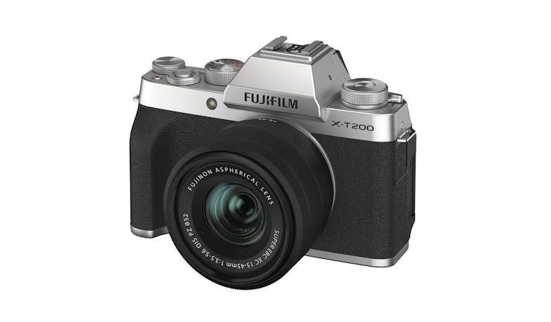 Fujifilm X-T200 Mirrorless Digital Camera with 15-45mm Lens - Silver (Alt Angle)