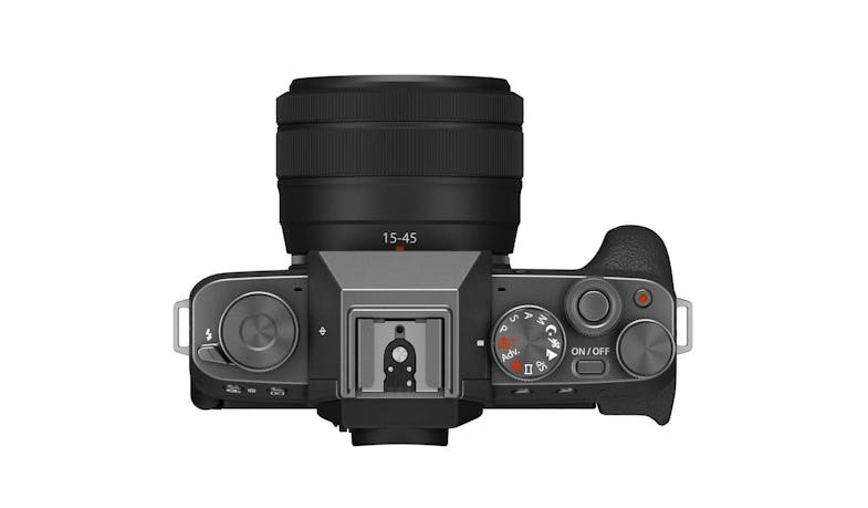Fujifilm X-T200 Mirrorless Digital Camera with 15-45mm Lens - Dark Silver (Top)