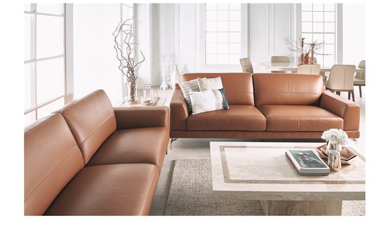 Youma Italian Full Leather 2.5-Seater Sofa