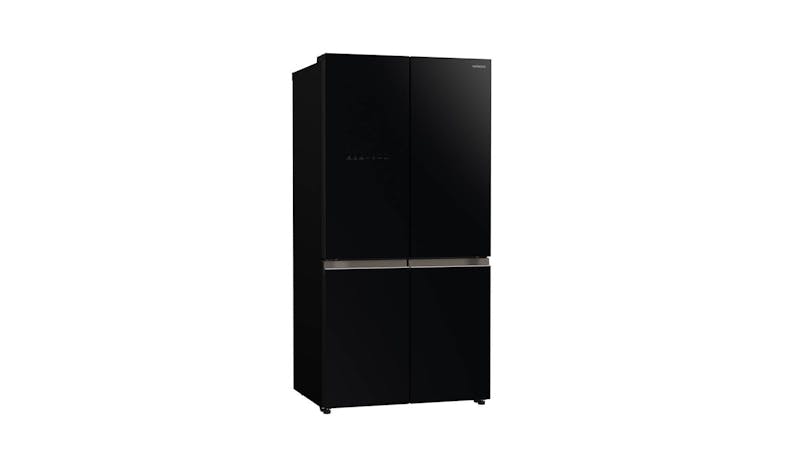 Hitachi R-WB640V0MS-GBK (Nett 569L) French Bottom Freezer Deluxe Refrigerator - Glass Black - facing right