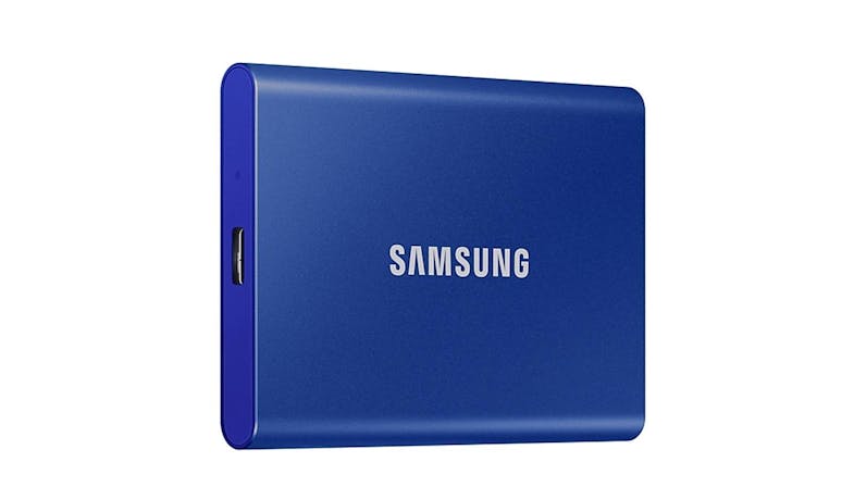 Samsung MU-PC500H/WW Portable SSD T7 500GB - Indigo Blue - facing right