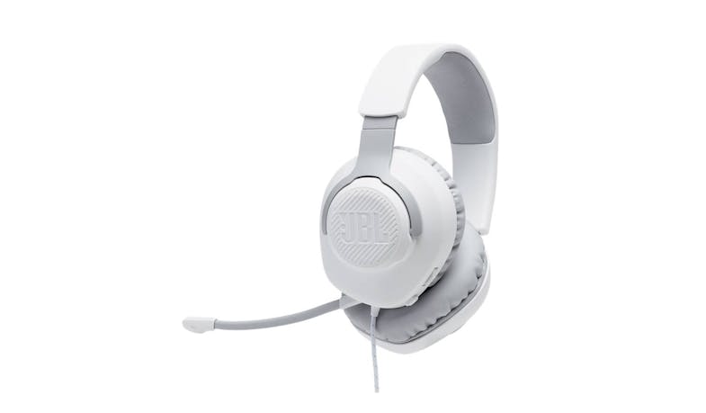 JBL Quantum 100 Wired Over-Ear Gaming Headset - White - Alt Angle