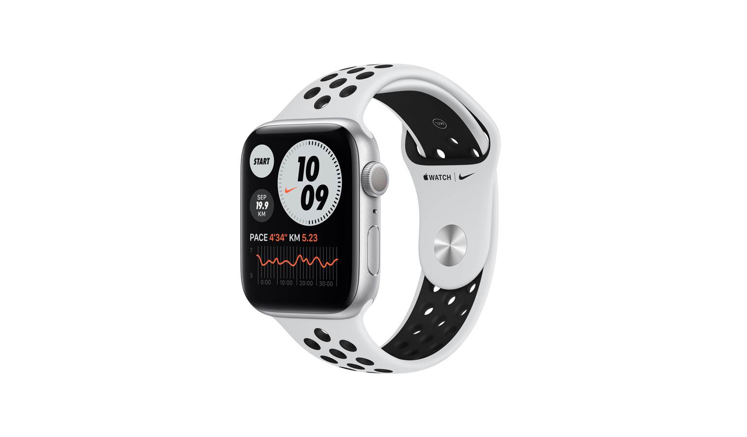 Apple Watch Series 6 Nike 40mm Silver Aluminium Case Sport Band Smartwatch  - Pure Platinum/Black | Harvey Norman Singapore