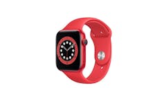 Apple Watch Series 6 44mm Red Aluminium Case Sport Band Smartwatch - Red