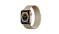 Apple Watch Series 6 4G 44mm Gold Stainless Steel Case with Milanese Loop Smartwatch - Gold