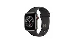 Apple Watch Series 6 4G 40mm Graphite Stainless Steel Case Sport Band Smartwatch - Black