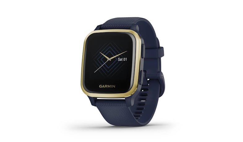 Garmin Venu Sq 0242682 (Music Edition) Light Gold Aluminum Smartwatch - Navy - Main