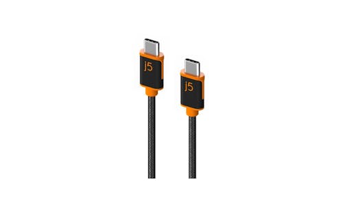 J5 Create JUCX24 USB-C to USB-C Sync & Charge Cable with Double-Braided Nylon Cover for High Durability