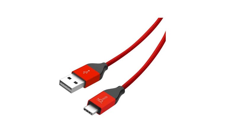 J5 Create JUCX12RL USB-C to Type-A Cable - Red