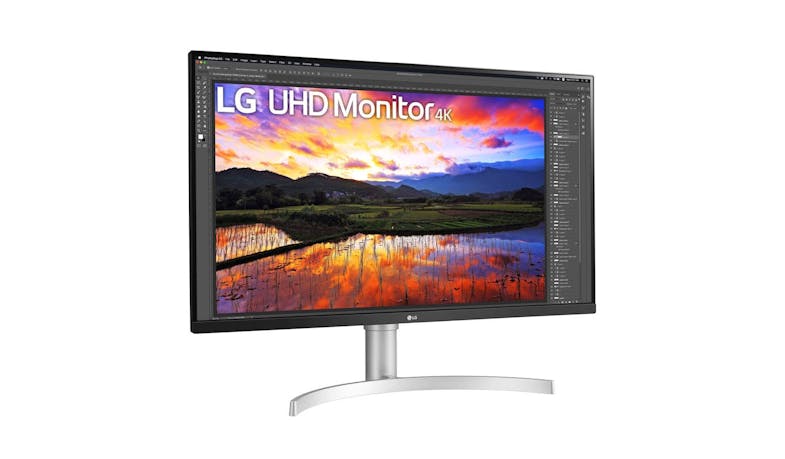 LG UltraFine 31.5 -inch UHD 4K HDR IPS Monitor (32UN650-W)- facing right