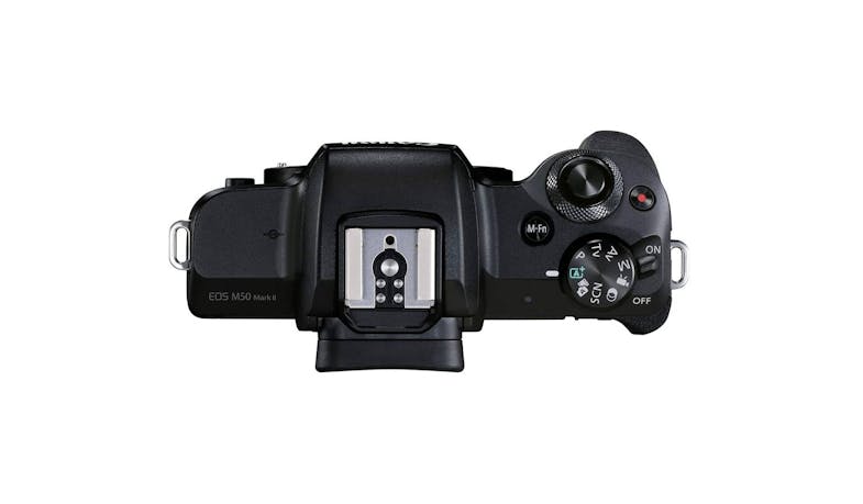 Canon EOS M50 Mark II Mirrorless Digital Camera with EFM15-45mm Lens - Black - Top