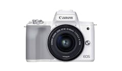 Canon EOS M50 Mark II Mirrorless Digital Camera with EFM15-45mm Lens - White - Front