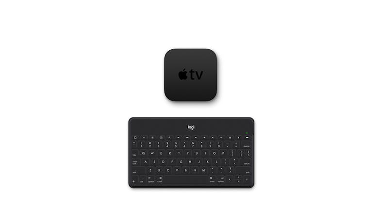 Logitech (920-008536) Keys To Go Ultra Slim Keyboard with iPhone Stand - Black (Top View with TV box)