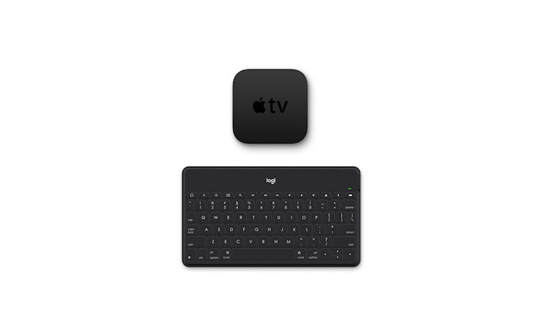 Logitech (920-008536) Keys To Go Ultra Slim Keyboard with iPhone Stand - Black (Top View with TV box)