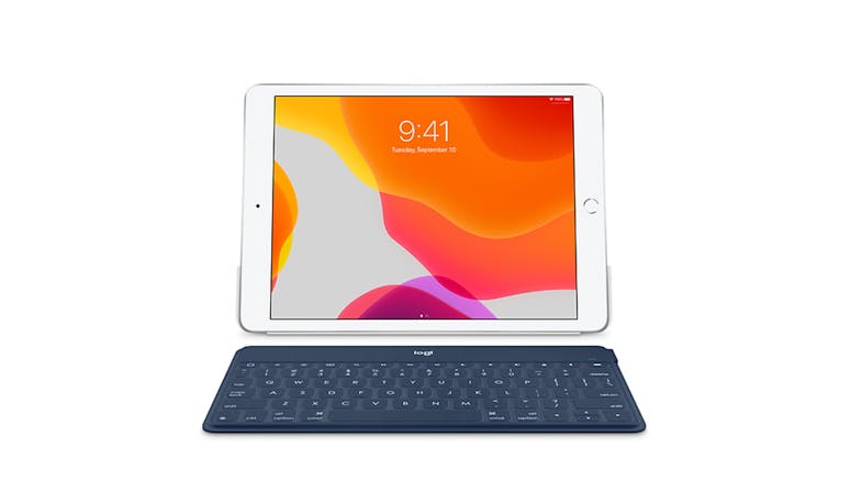 Logitech 920-010040 Keys To Go Ultra Slim Keyboard with iPhone Stand - Blue (Front View)