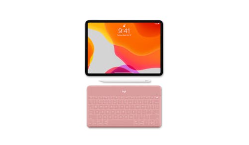 Logitech (920-010039)  Keys To Go Ultra Slim Keyboard with iPhone Stand - Pink (Front View)