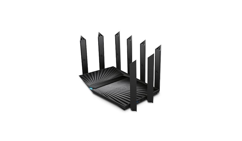 TP-Link Archer AX90 AX6600 Tri-Band Wi-Fi 6 Router (Side View)