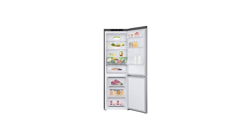 LG GB-B3449PZ (Nett 341L) Bottom Freezer Refrigerator - Platinum Silver (Opened View)