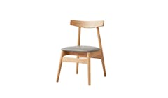 Xenth Solid Oak Dining Chair with Padded Seat