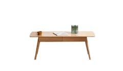 Urban Moss Solid Oak (120cm) Coffee Table with 2 Drawers - Natural Finish