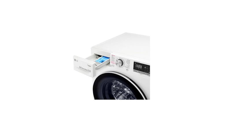 LG FV1285S4W 8.5kg Slim AI Direct Drive Front Load Washer (Side Top View)