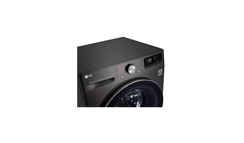 LG AI Direct Drive FV1450S2K 10.5kg Front Load Washing Machine - Premium Black (Half Top  View)