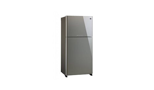 Sharp 600L Top Refrigerator - Dark Silver SJ-PG60P2 (Front View)