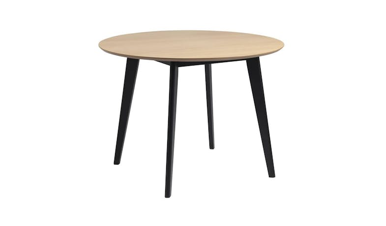Urban Roxby 105cm Round Dining Table - Veneer Oak/Black (85661) - Side View