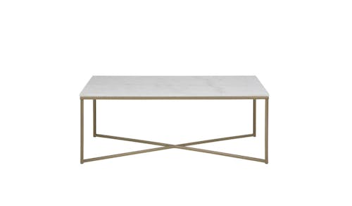 Urban Alisma 120cm Rectangular Marble Coffee Table - White (17128) - Front View