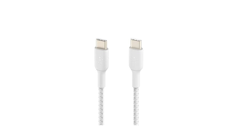 Belkin Braided USB-C to USB-C Cable 1m - White CAB004bt1MWH - Side View