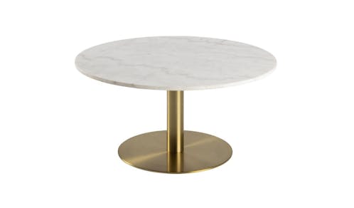 Urban Corby 90cm Round Marble Coffee Table - White (19560) - Front View