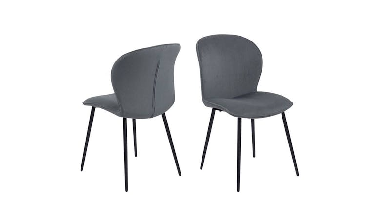 Actona Urban Ranja Dining Chair – Dark Grey Fabric/Black (85986) - Side  View