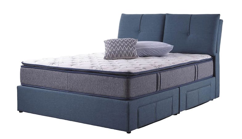Indiana Queen Size Storage Bed Frame - Fabric Upholstered