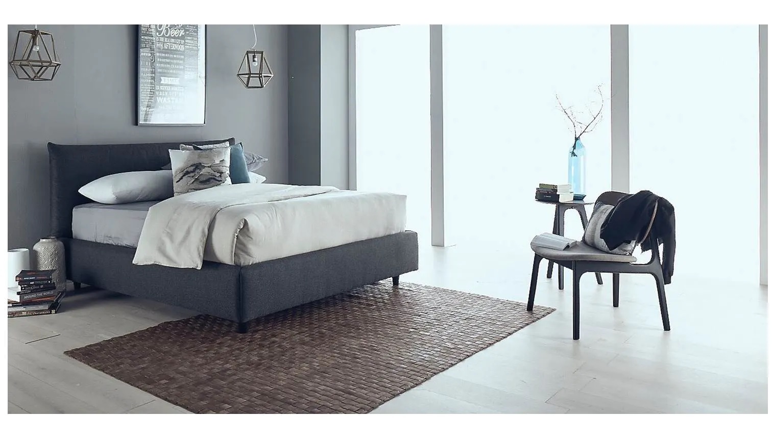 Nowra Fabric Bed Frame - Queen Size