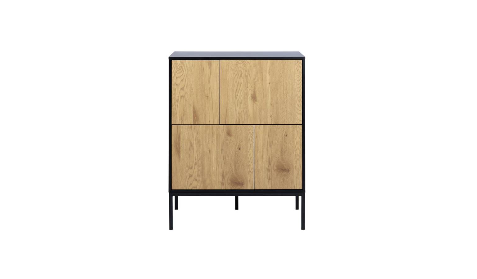 Urban Seaford Highboard -Black (81685) - Front View
