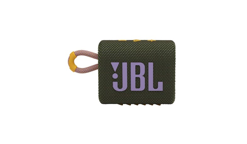 JBL GO 3 Portable Waterproof Speaker - Green - Front View