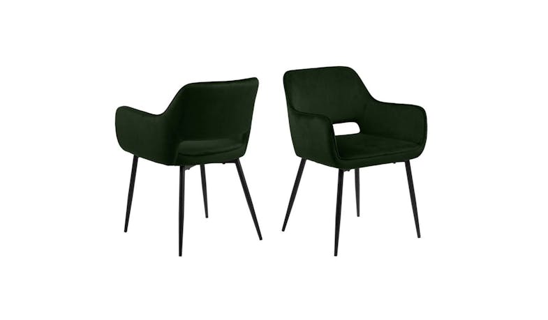 Urban Ranja Dining Chair - Olive Green/Black (85987) - Side View