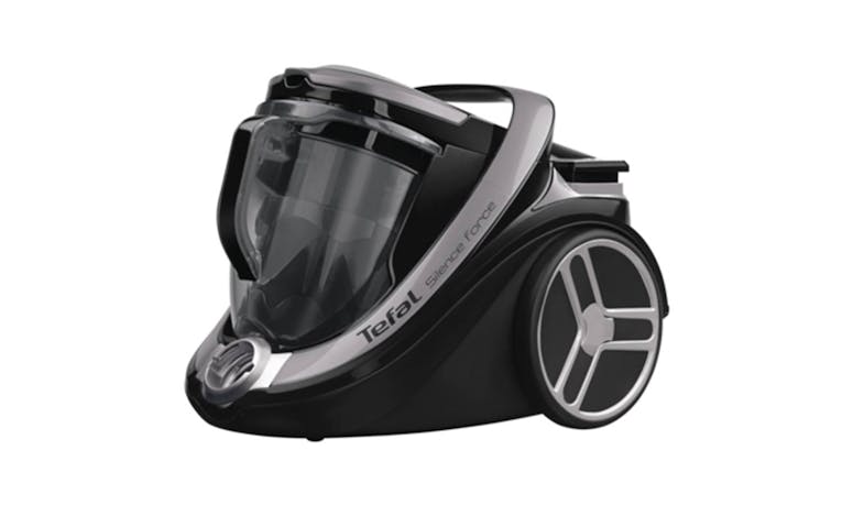 Tefal TY7689 Silence Force Cyclonic Bagless Vacuum Cleaner - Silver (Side View)