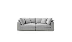 Blanco 3-Seater Metal Frame Full Fabric Sofa - Grey