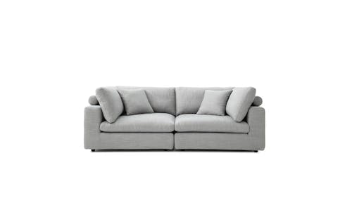 Blanco 3-Seater Metal Frame Full Fabric Sofa - Grey