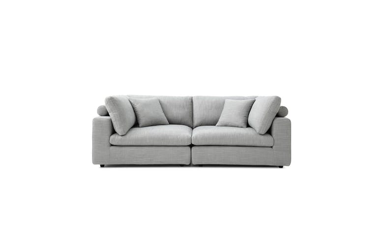 Blanco 3-Seater Metal Frame Full Fabric Sofa – Grey