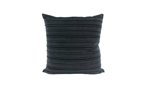 Pleated Velvet Cushion - Black (Main)