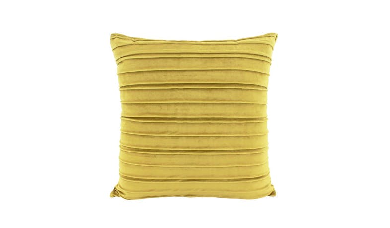Pleated Velvet Cushion - Gold (Main)
