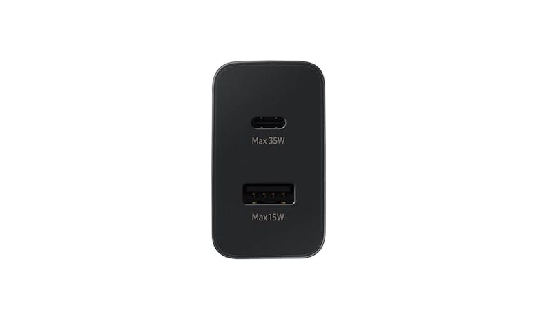 Samsung Duo 35W 3-Pin Power Adapter - Black (TA220NBEGGB) - Front View
