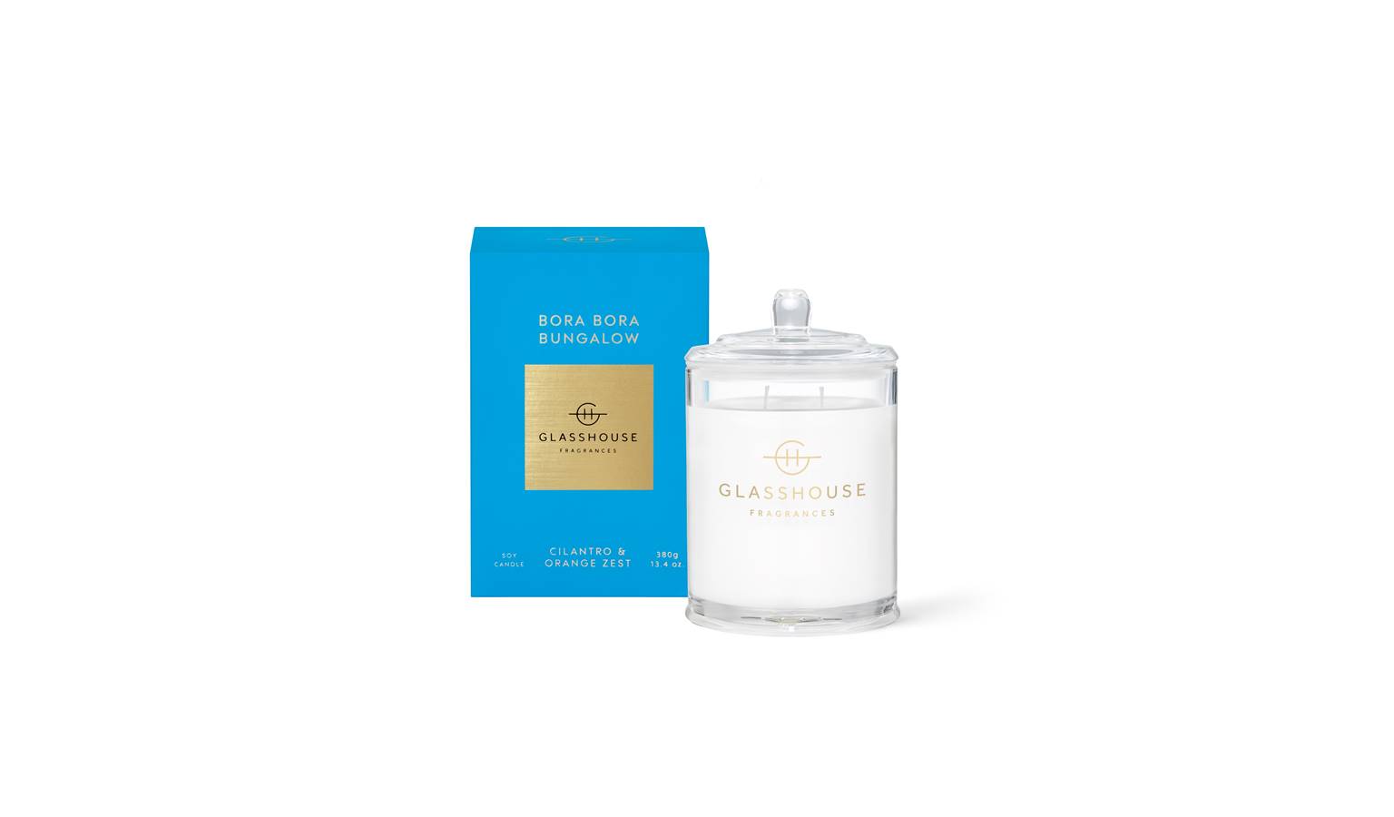 Glasshouse Bora Bora Bungalow Cilantro & Orange Zest 380g Candle - Main