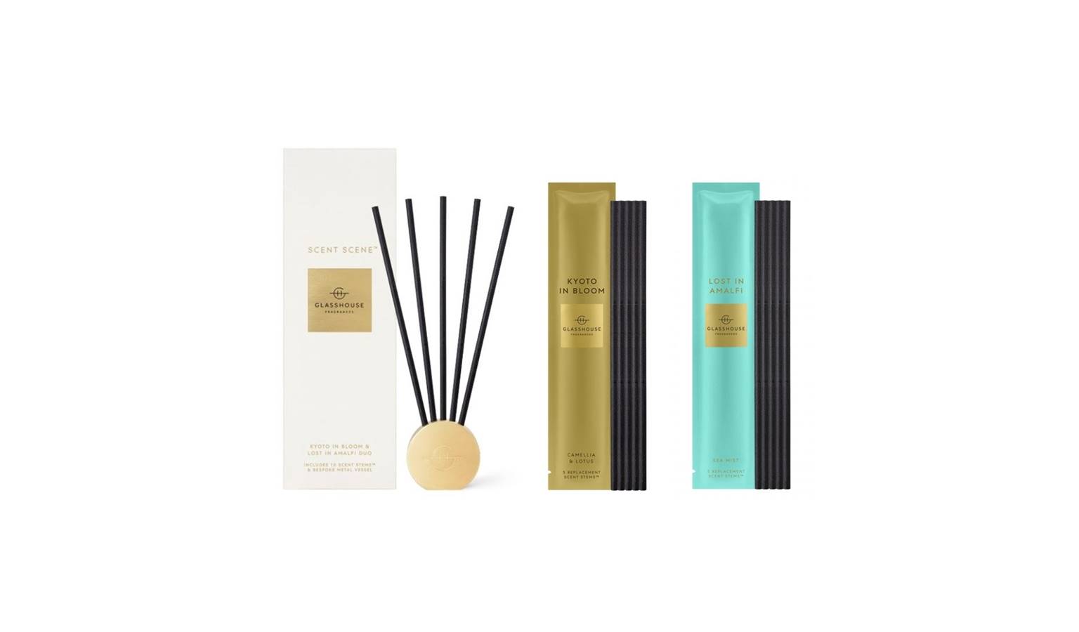 Glasshouse Lost in Amalfi Sea Mist & Kyoto in Bloom Camellia & Lotus Scent Scene Duo - Main