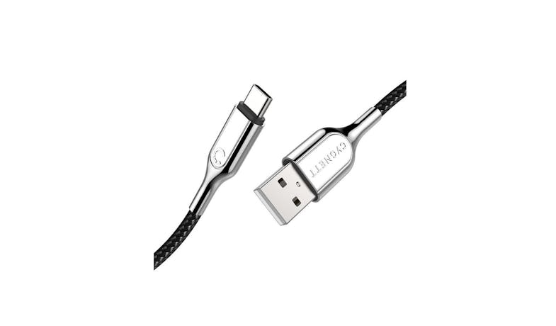 Cygnett CY2681PCUSA Armoured Lighting USB A 1M Cable - Black (Side View)