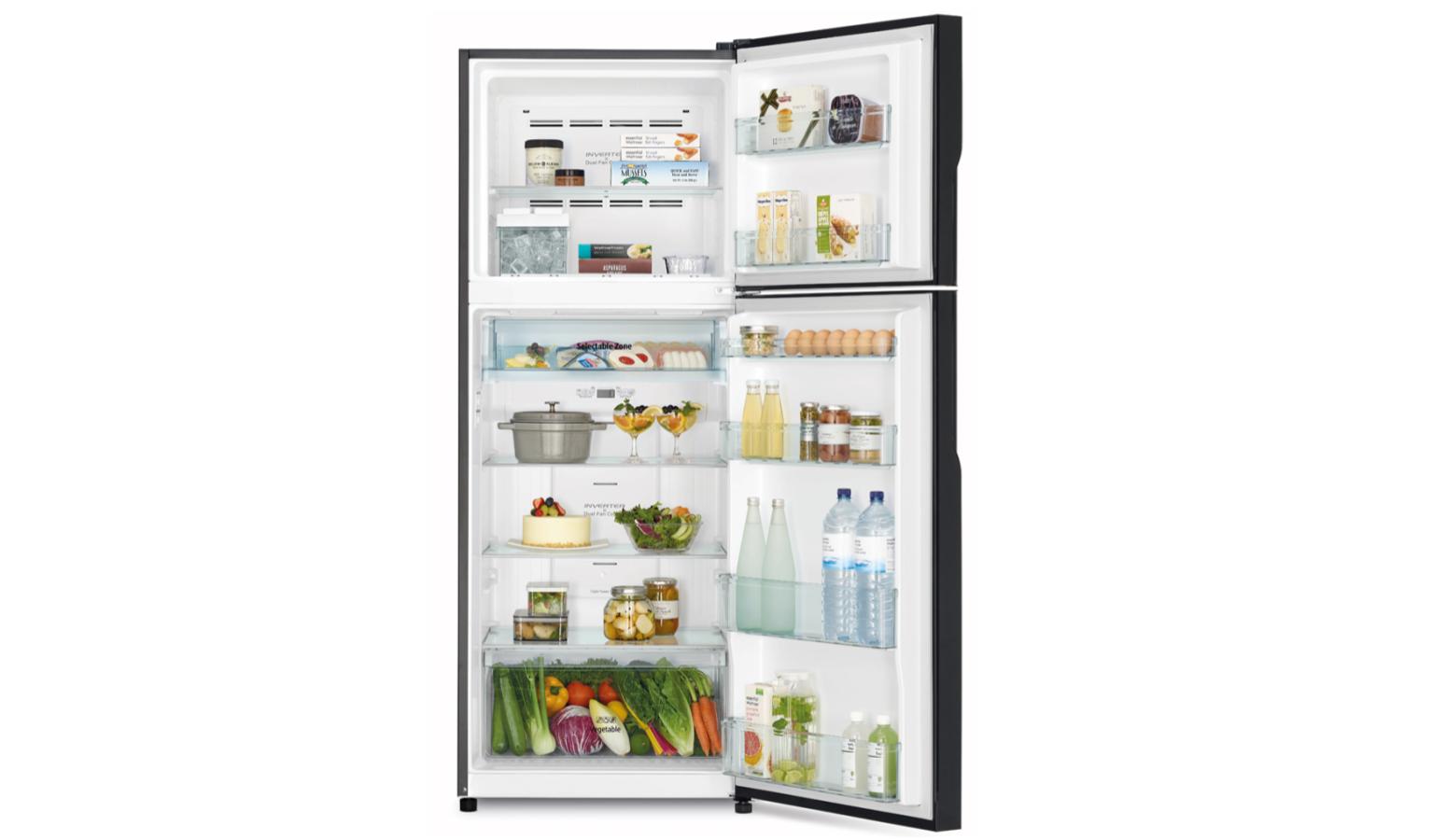 Hitachi RVGX480PMS9 407L Top Freezer 2Door Fridge Mirror Harvey Norman Singapore