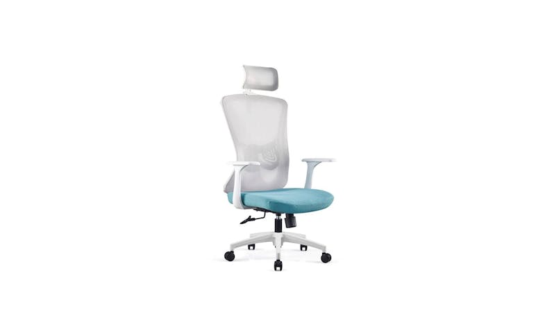 Urban Roy Office Chair - Grey/Blue (Side View)